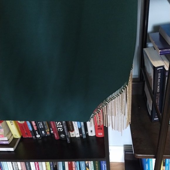 Green mini dress with rhinestones - Picture 3 of 5